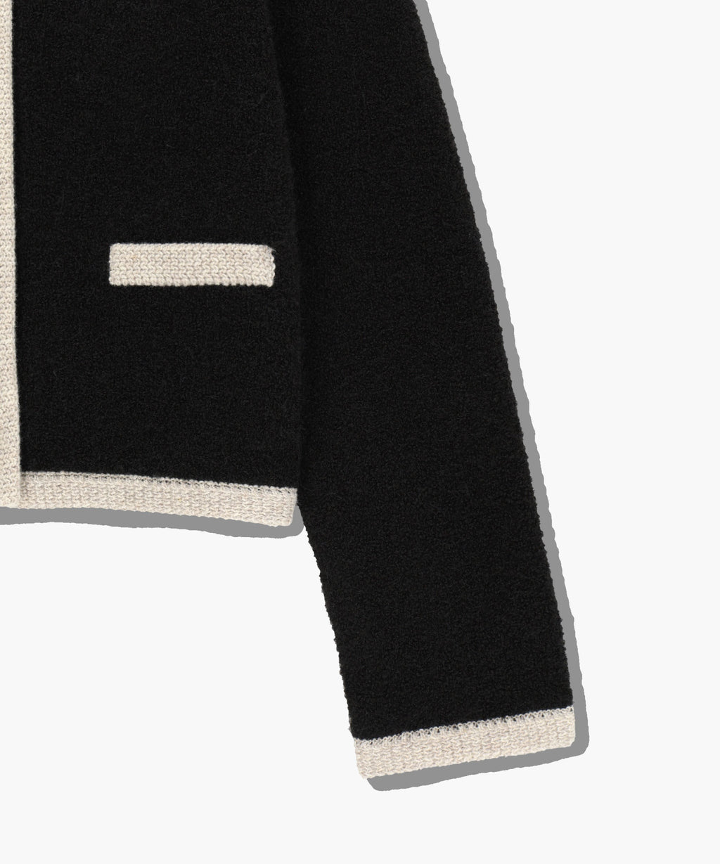 Marithe & Francois Girbaud - Boucle Knit Round Neck Cardigan (Black) product image 10 | TRAB K-Fashion Australia
