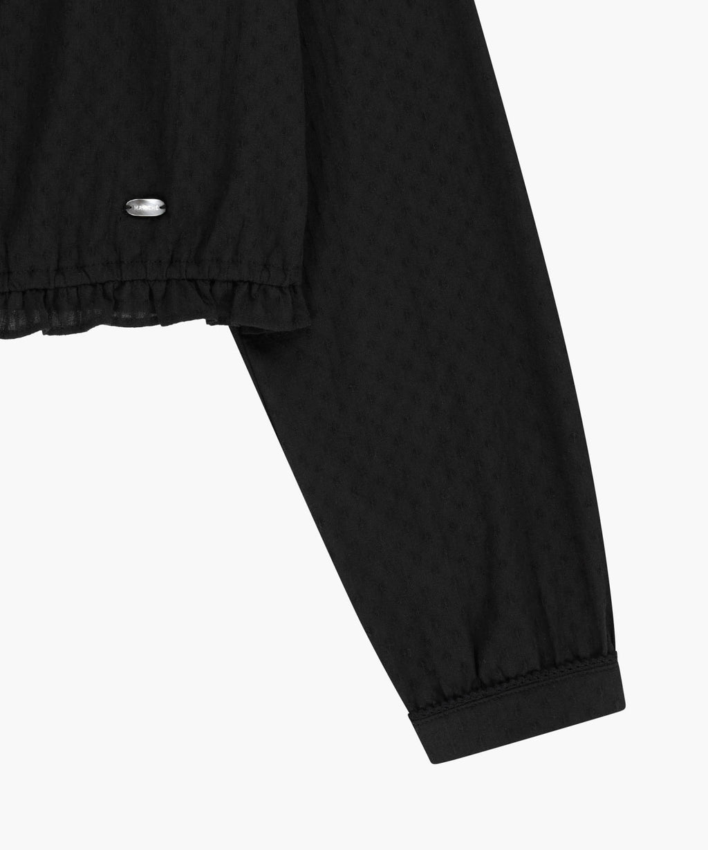 Marithe & Francois Girbaud - Lace Shirring Crop Blouse (Black) product image 10 | TRAB K-Fashion Australia