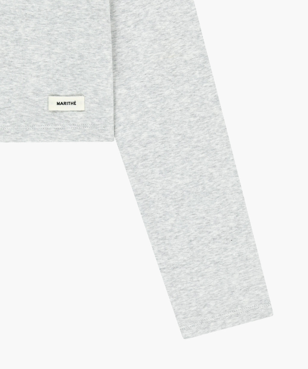 Marithe & Francois Girbaud - Basic Crop Long Sleeve (Light Heather Gray) product image 10 | TRAB K-Fashion Australia
