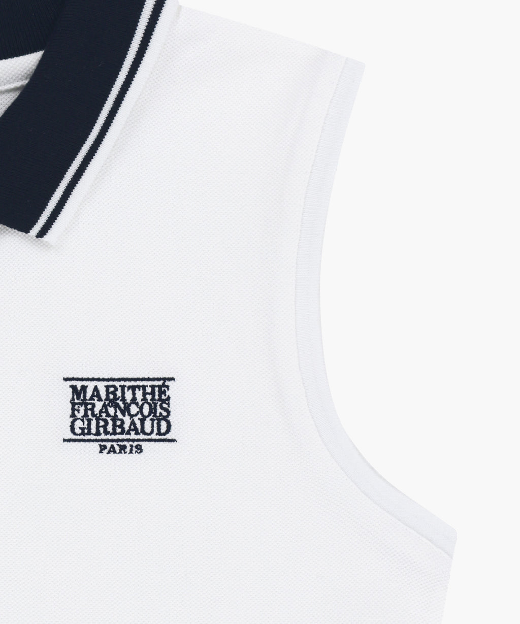 Marithe & Francois Girbaud - Small Classic Logo Pk Collar Sleeveless (White) product image 10 | TRAB K-Fashion Australia