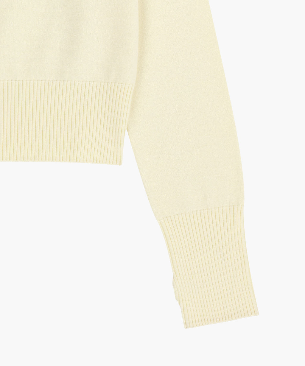 Marithe & Francois Girbaud - Small Classic Logo Crop Knit Pullover (Ivory) product image 11 | TRAB K-Fashion Australia