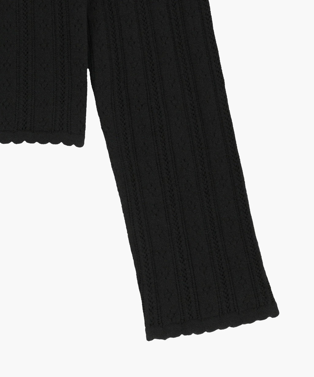 Marithe & Francois Girbaud - V-neck Crochet Knit Cardigan (Black) product image 10 | TRAB K-Fashion Australia