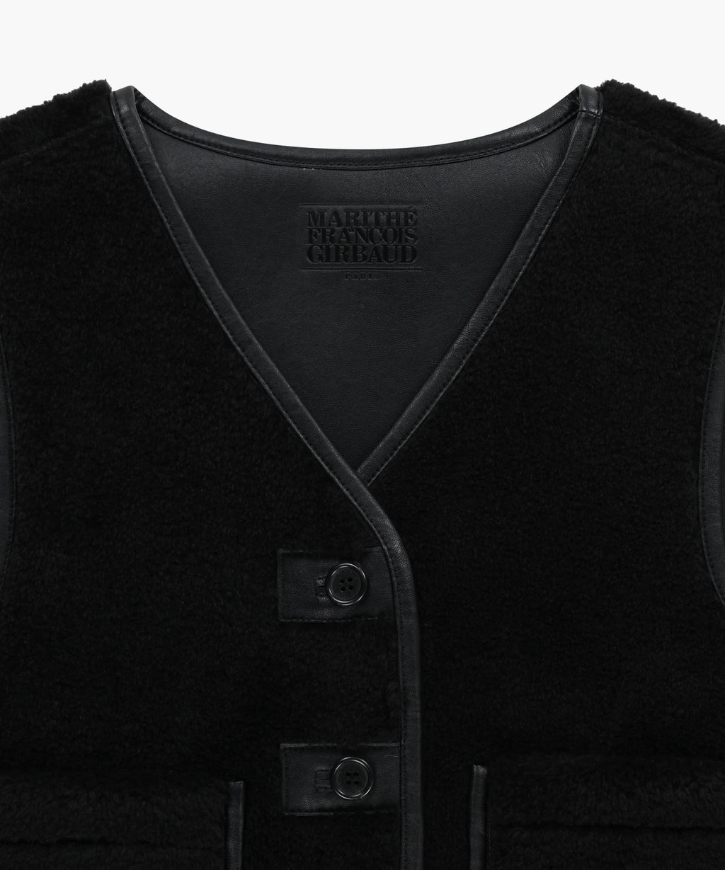 Marithe & Francois Girbaud - Faux Leather Mustang Crop Vest (Black) product image 10 | TRAB K-Fashion Australia
