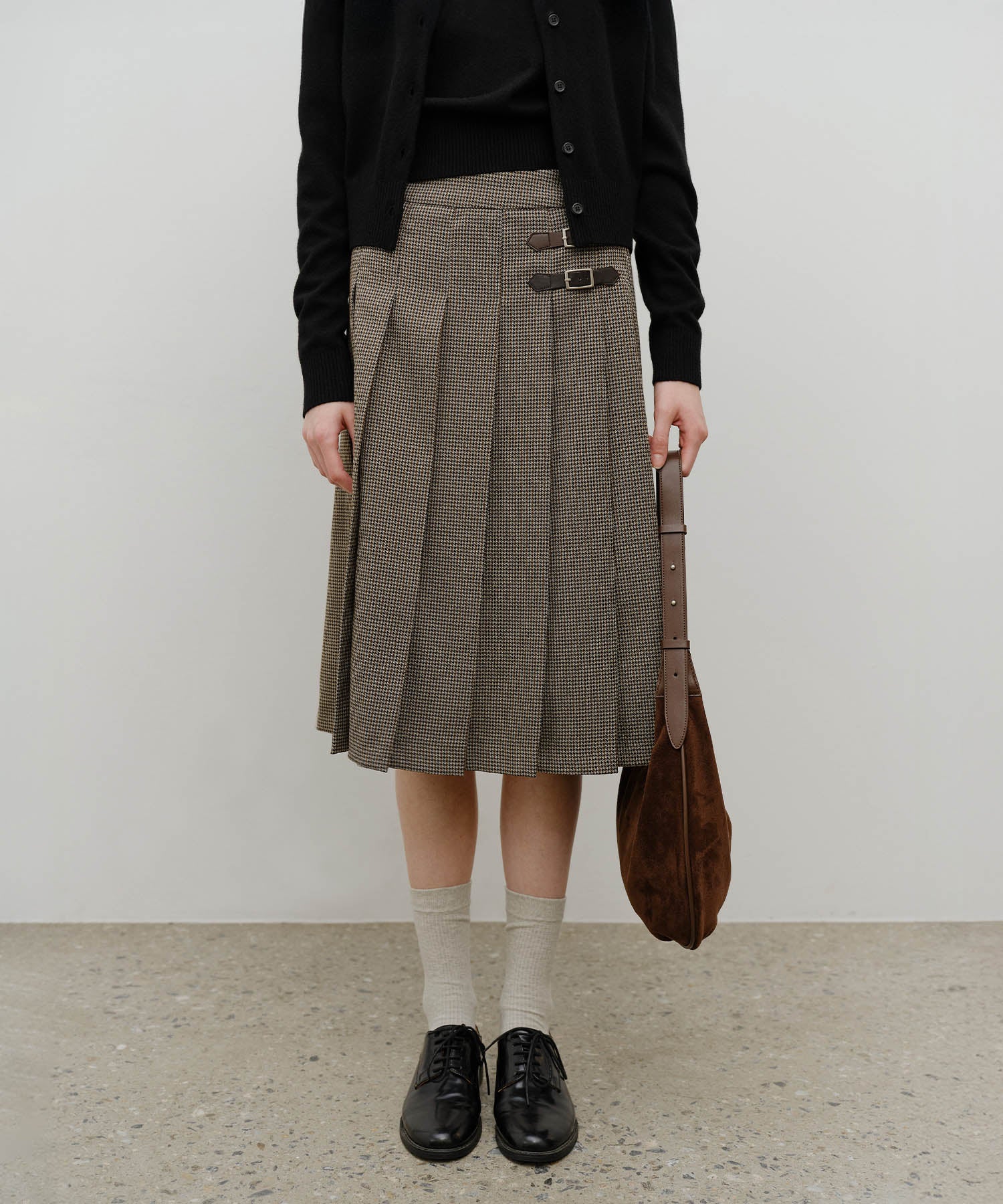 Marithe & Francois Girbaud - Classic Logo Round Suede Shoulder Bag (Brown) product image 10 | TRAB K-Fashion Australia