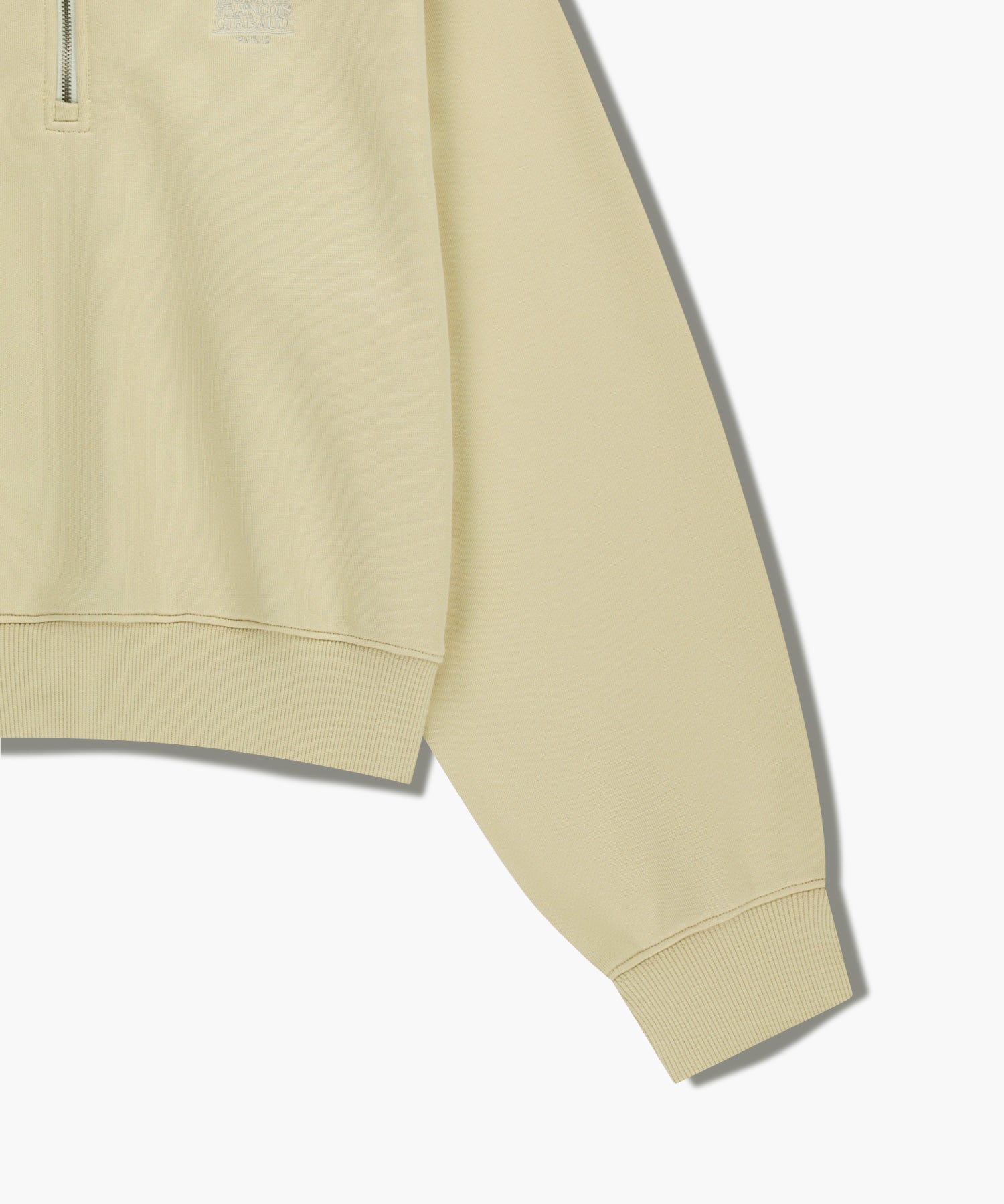 Marithe & Francois Girbaud - Classic Logo Half Zipup Crop Sweatshirt (Light Yellow) product image 10 | TRAB K-Fashion Australia