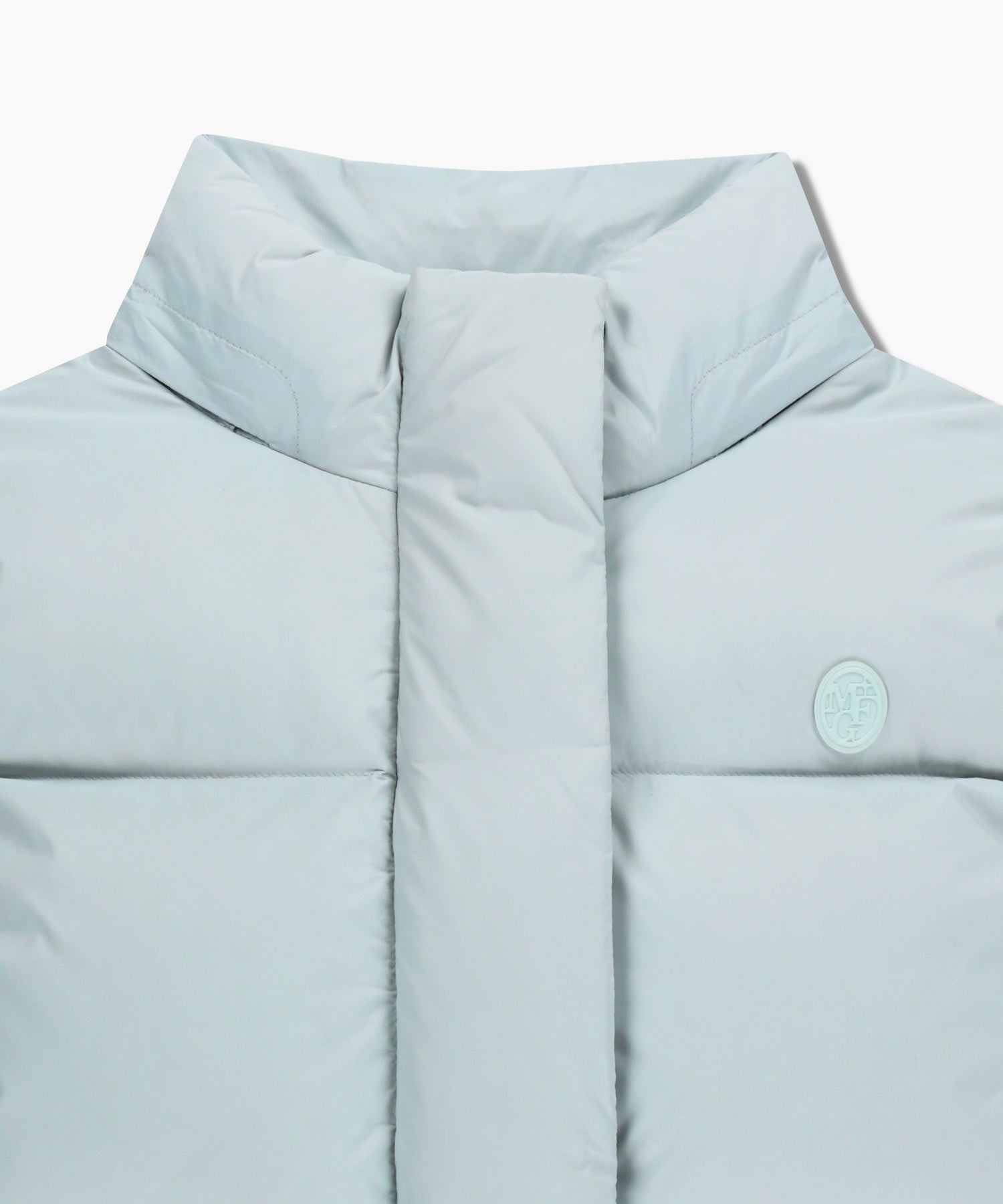 Marithe & Francois Girbaud - Circle Logo Crop Hooded Down Vest (Mint Gray) product image 10 | TRAB K-Fashion Australia