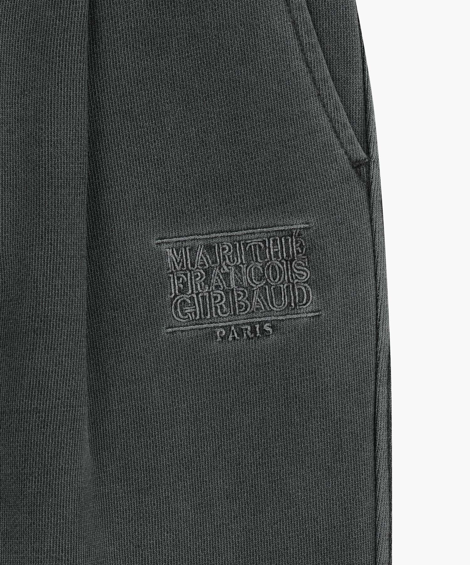 Marithe & Francois Girbaud - Outline Classic Logo Dyeing Tuck Wide Sweat Pants (Charcoal) product image 10 | TRAB K-Fashion Australia