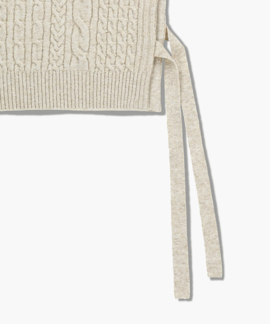 Marithe & Francois Girbaud - Side Ribbon Knit Vest (Ivory) product image 10 | TRAB K-Fashion Australia
