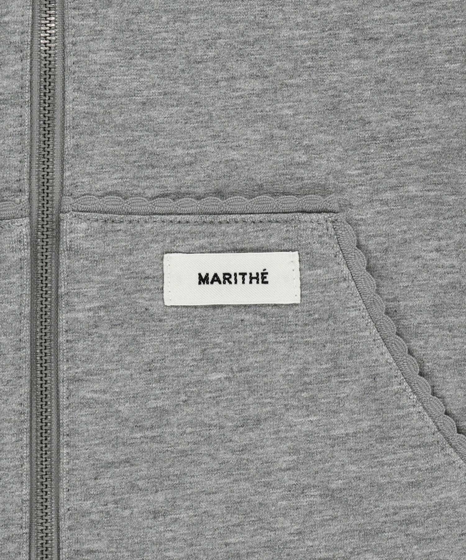 Marithe & Francois Girbaud - Slim Fit Crop Hoodie Zipup (Heather Gray) product image 10 | TRAB K-Fashion Australia