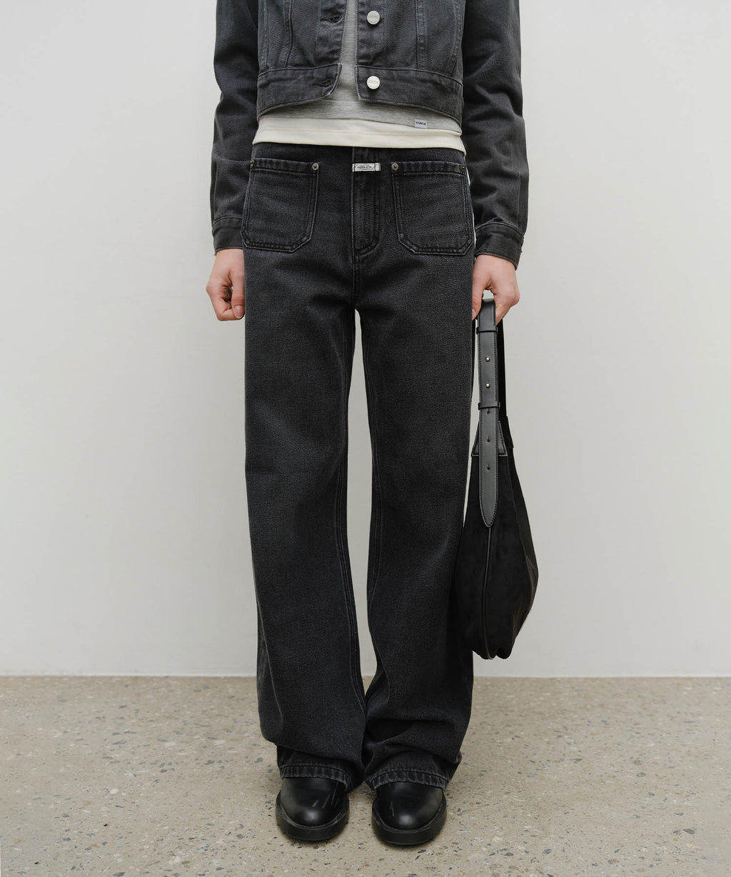 Marithe & Francois Girbaud - Classic Logo Round Suede Shoulder Bag (Black) product image 10 | TRAB K-Fashion Australia