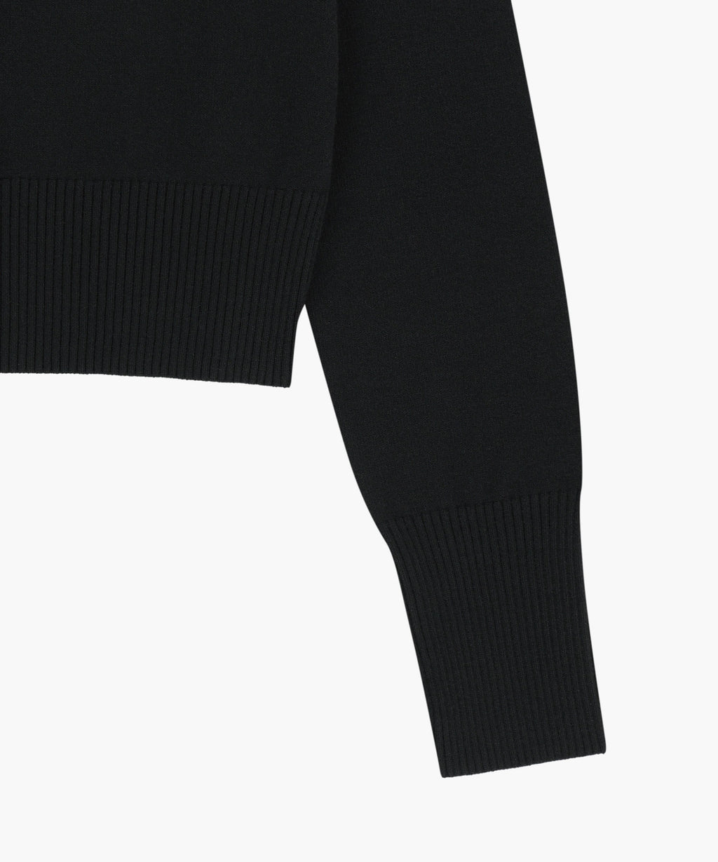 Marithe & Francois Girbaud - Small Classic Logo Crop Knit Pullover (Black) product image 9 | TRAB K-Fashion Australia