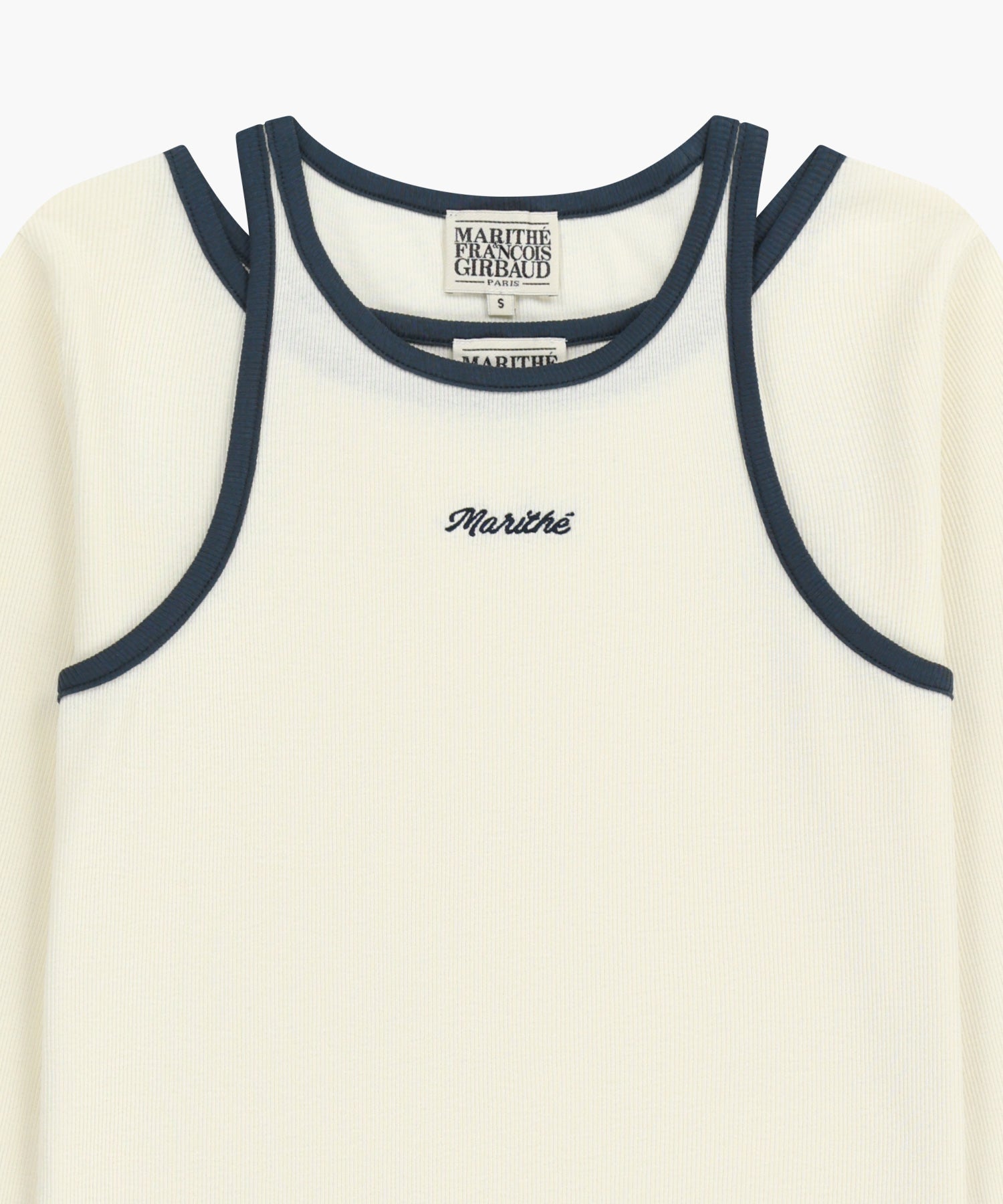 Marithe & Francois Girbaud - Sleeveless Layered Long Sleeve Tee (Ivory) product image 10 | TRAB K-Fashion Australia