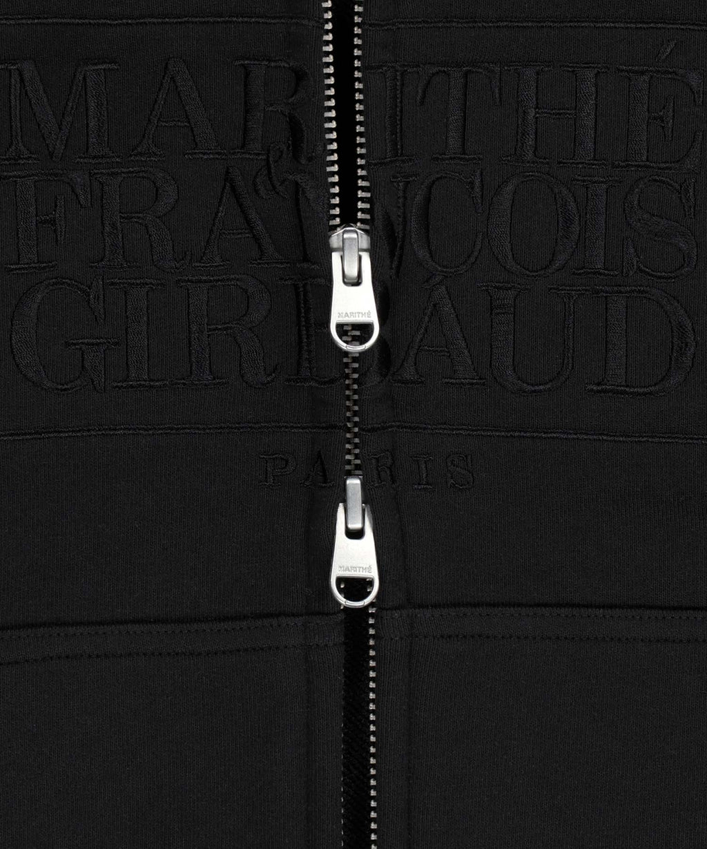 Marithe & Francois Girbaud - Classic Logo Crop Hoodie Zipup (Black Black) product image 10 | TRAB K-Fashion Australia