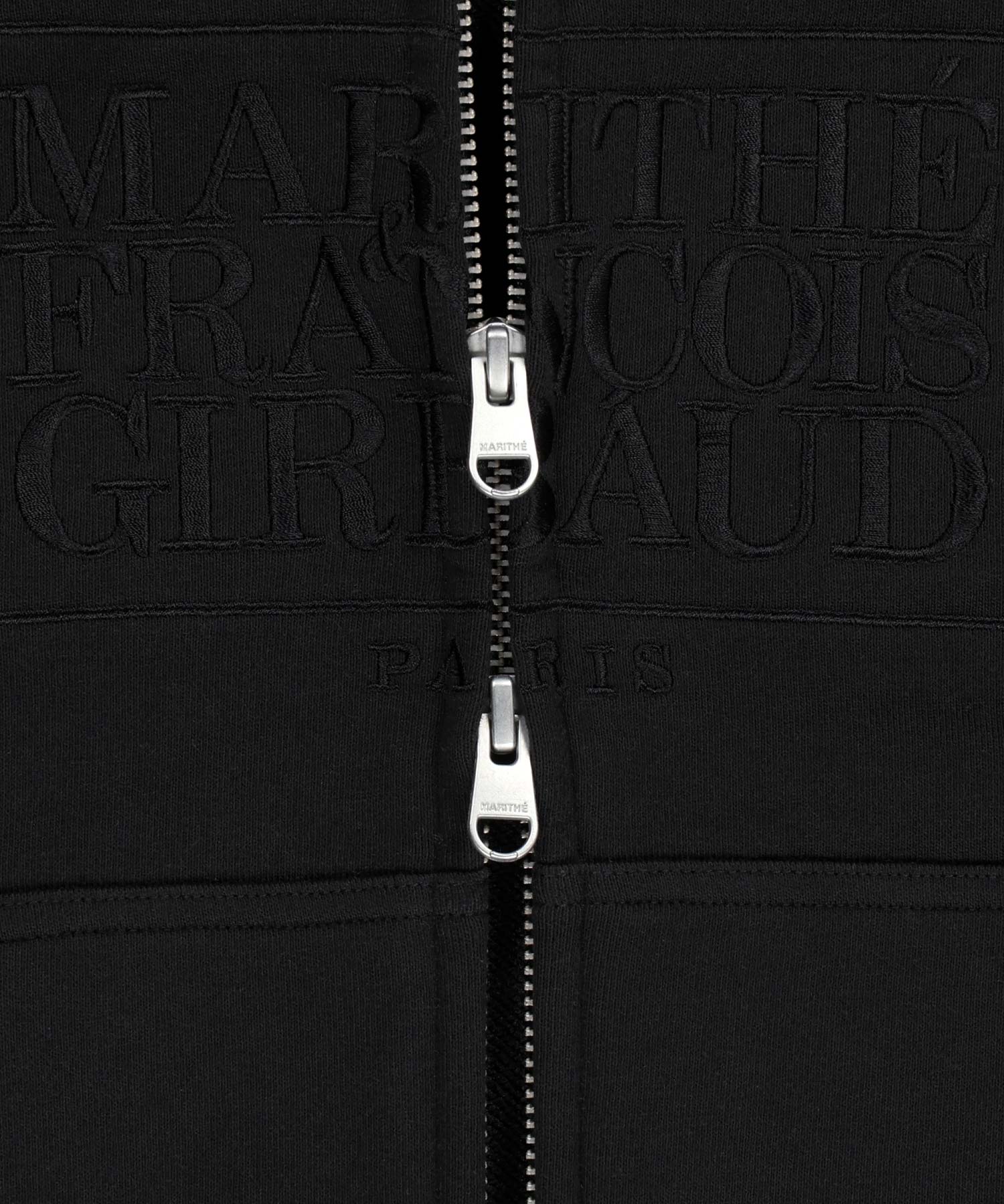 Marithe & Francois Girbaud - Classic Logo Crop Hoodie Zipup (Black Black) product image 10 | TRAB K-Fashion Australia