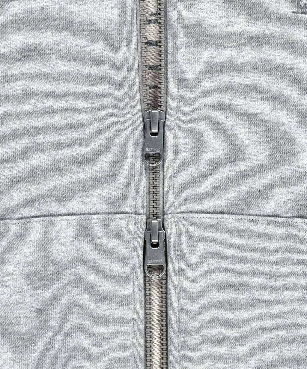 Marithe & Francois Girbaud - Back Classic Logo Crop Hoodie Zipup (Heather Gray) product image 10 | TRAB K-Fashion Australia