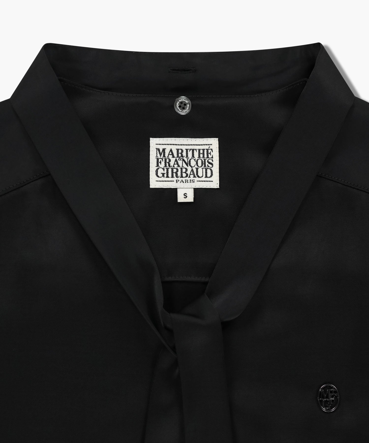 Marithe & Francois Girbaud - V-neck Tie Blouse (Black) product image 10 | TRAB K-Fashion Australia