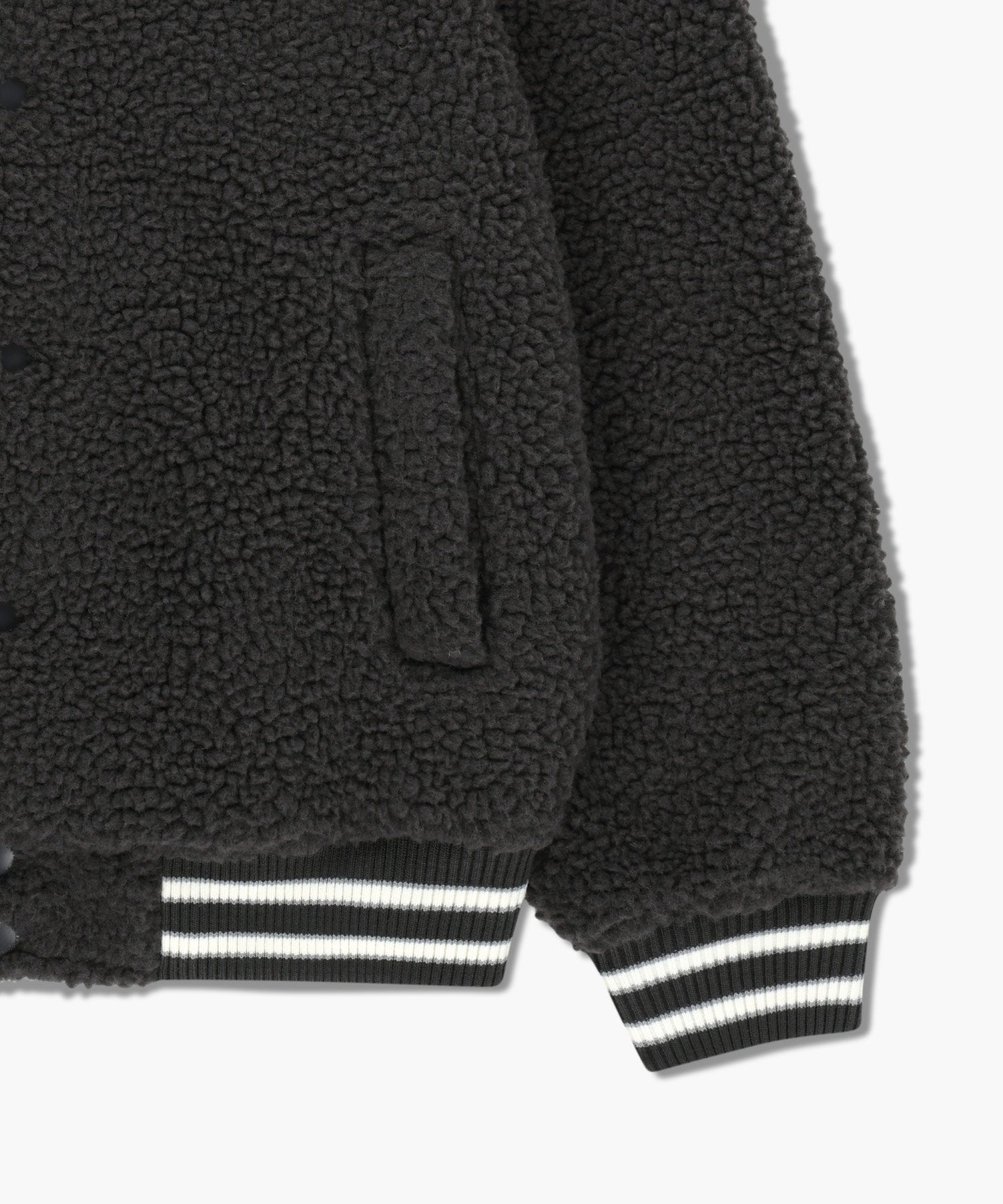 Marithe & Francois Girbaud - Fleece Varsity Jacket (Charcoal) product image 10 | TRAB K-Fashion Australia