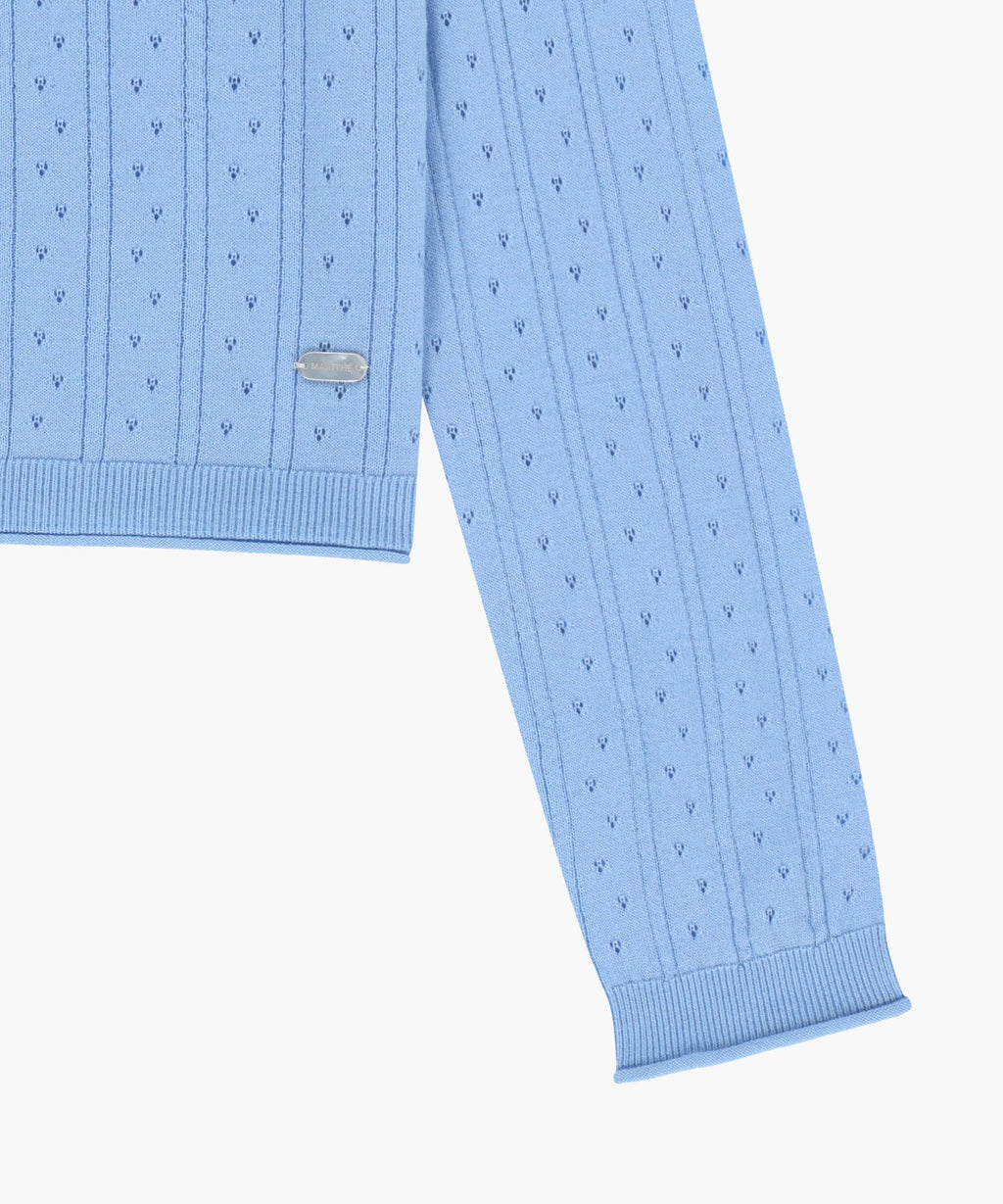 Marithe & Francois Girbaud - Crochet Half Button Knit (Sky Blue) product image 10 | TRAB K-Fashion Australia