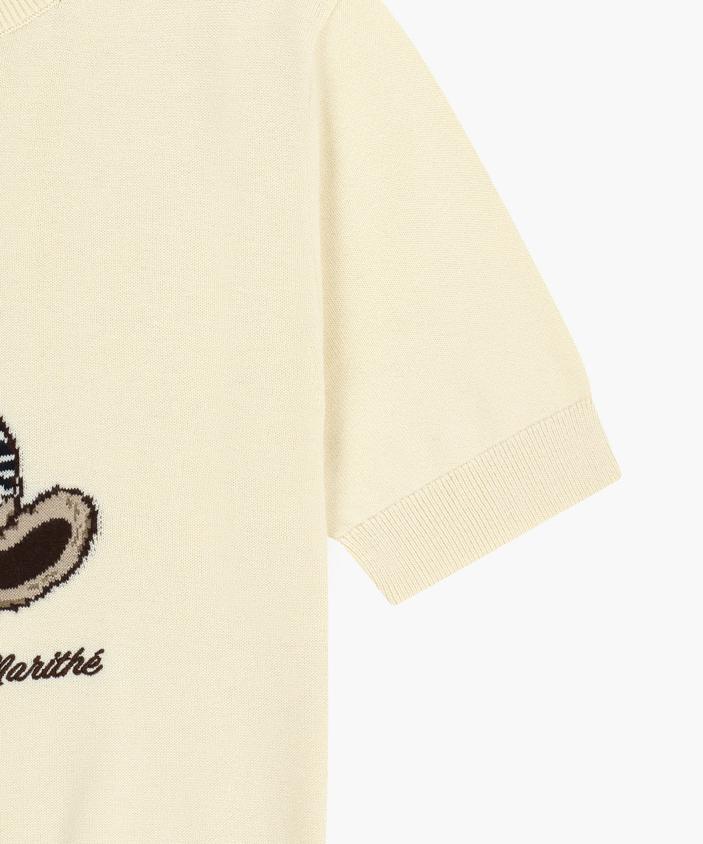 Marithe & Francois Girbaud - Doodle Bear Half Knit Pullover (Ivory) product image 10 | TRAB K-Fashion Australia