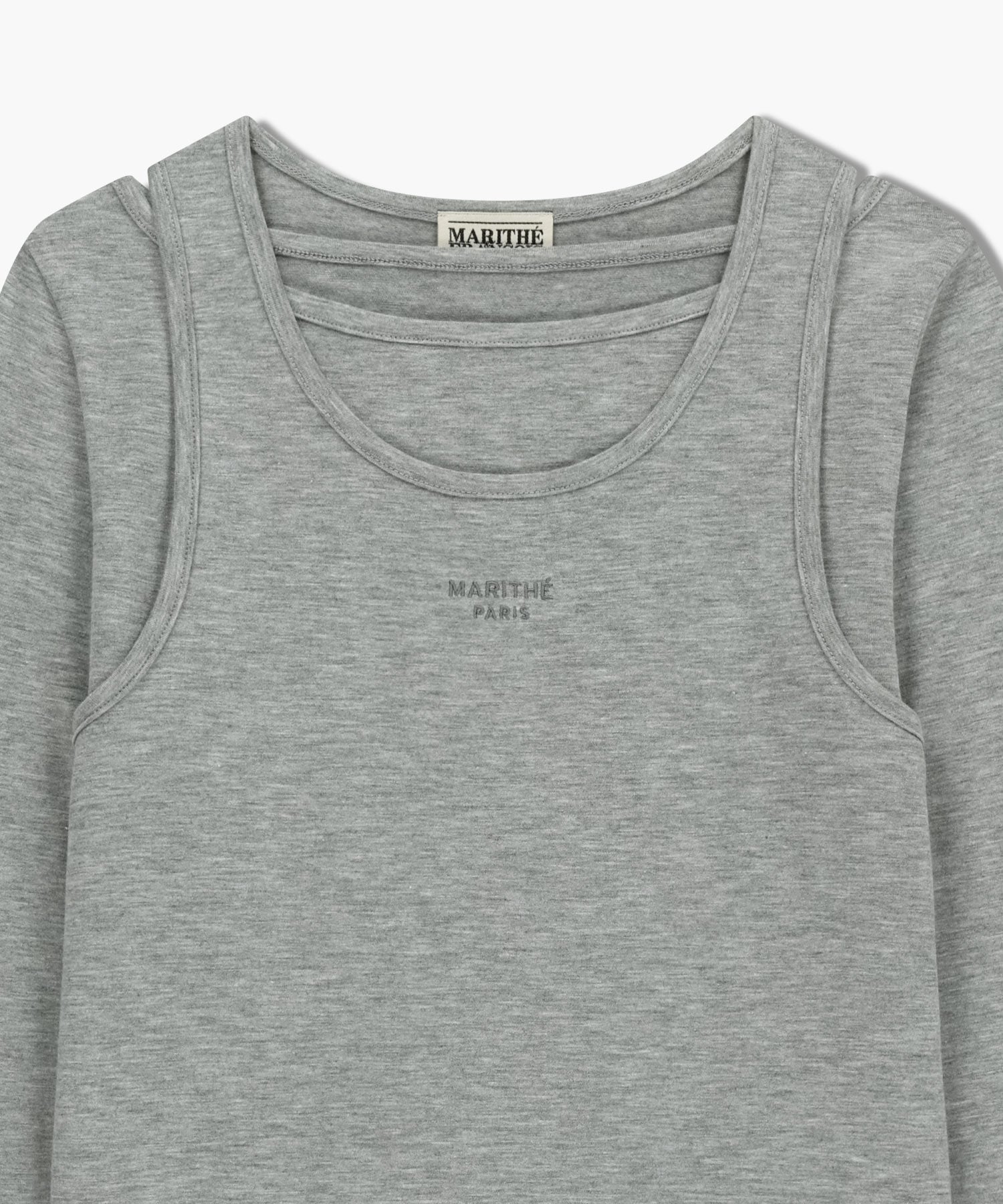 Marithe & Francois Girbaud - Layered Jersey Long Sleeve (Light Heather Gray) product image 10 | TRAB K-Fashion Australia