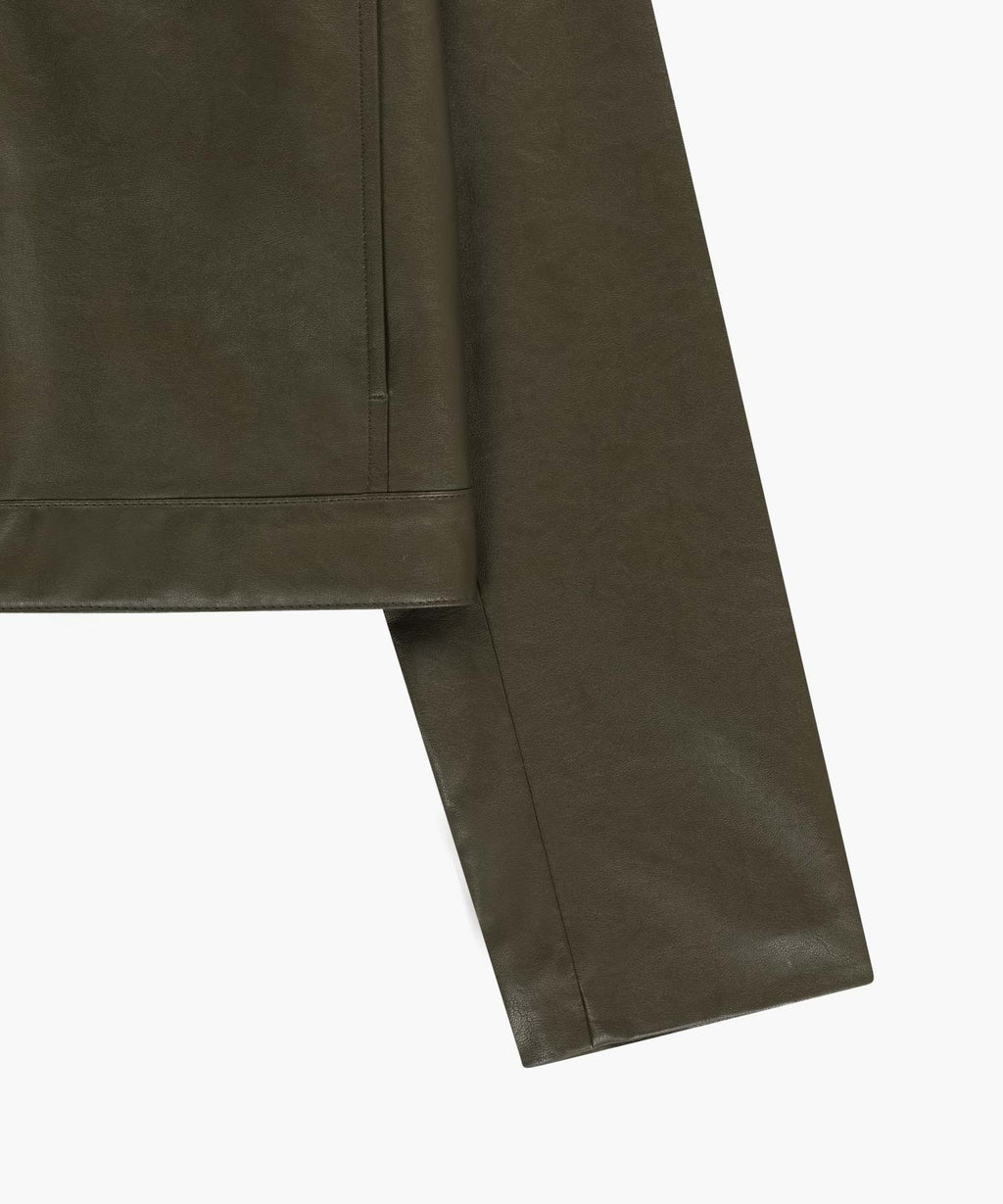 Marithe & Francois Girbaud - Crop Faux Leather Jacket (Khaki) product image 13 | TRAB K-Fashion Australia