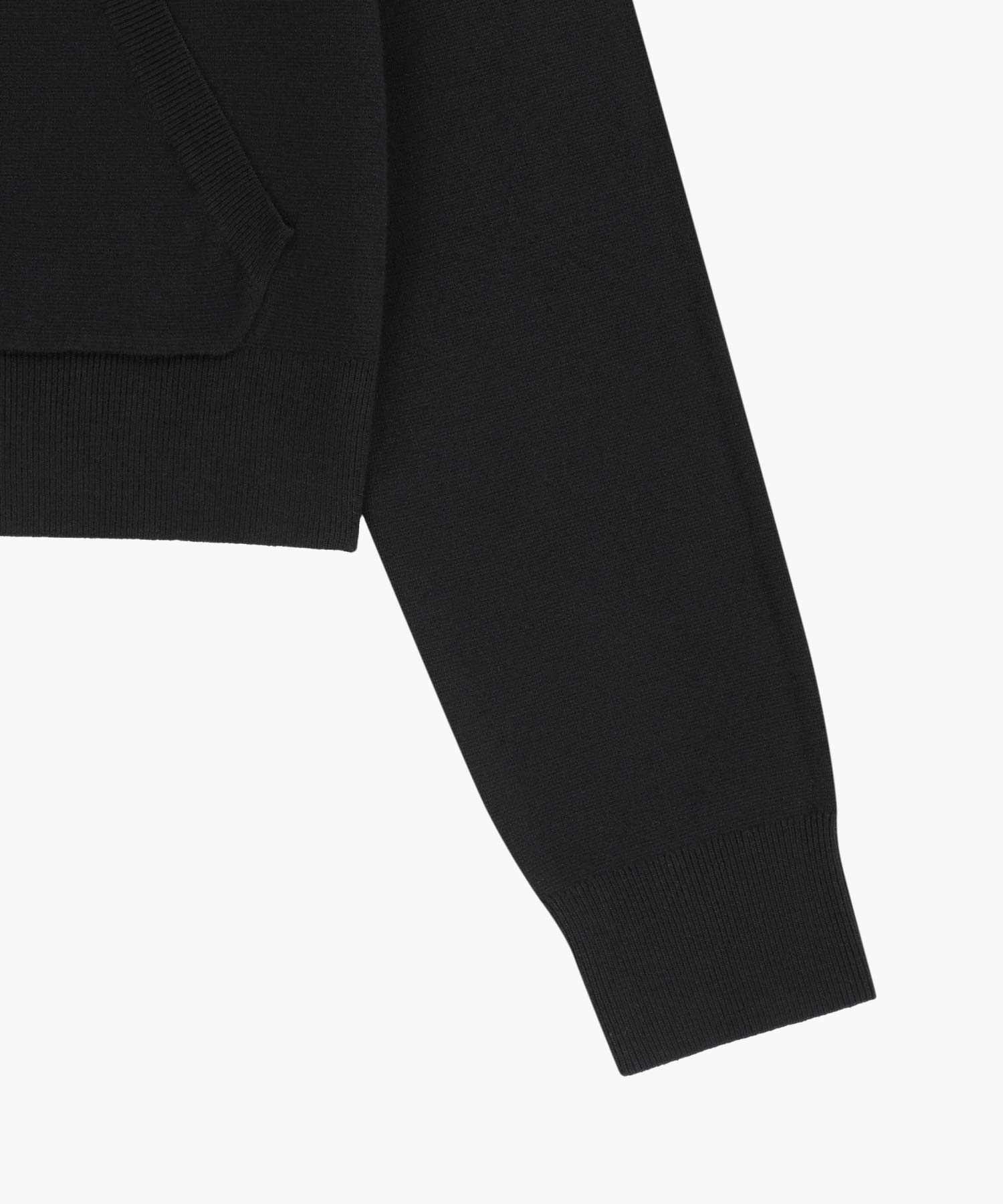 Marithe & Francois Girbaud - Small Classic Logo Crop Knit Hoodie Zipup (Black) product image 10 | TRAB K-Fashion Australia