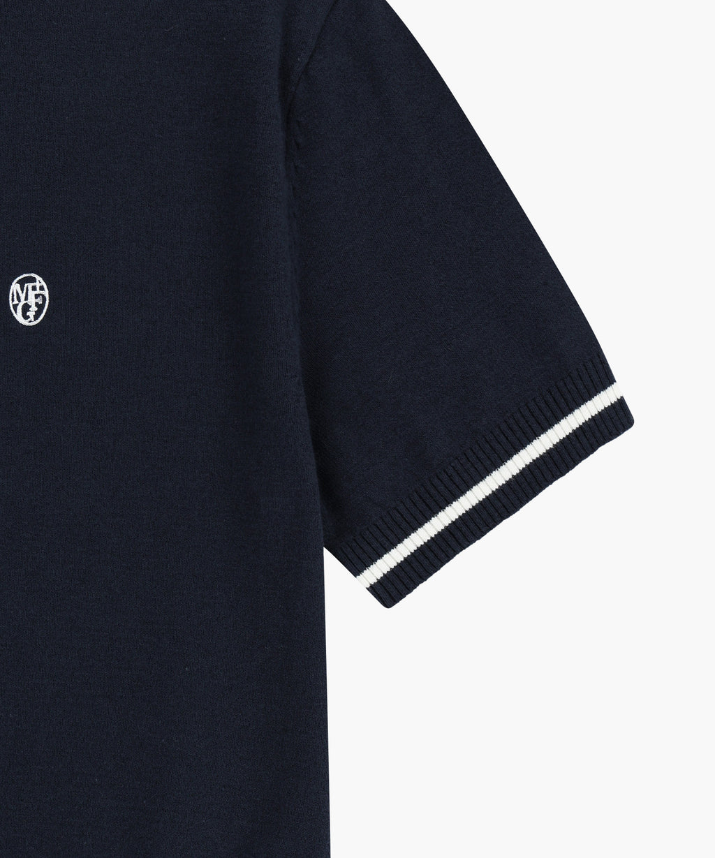 Marithe & Francois Girbaud - Circle Logo Half Knit Pullover (Navy) product image 10 | TRAB K-Fashion Australia