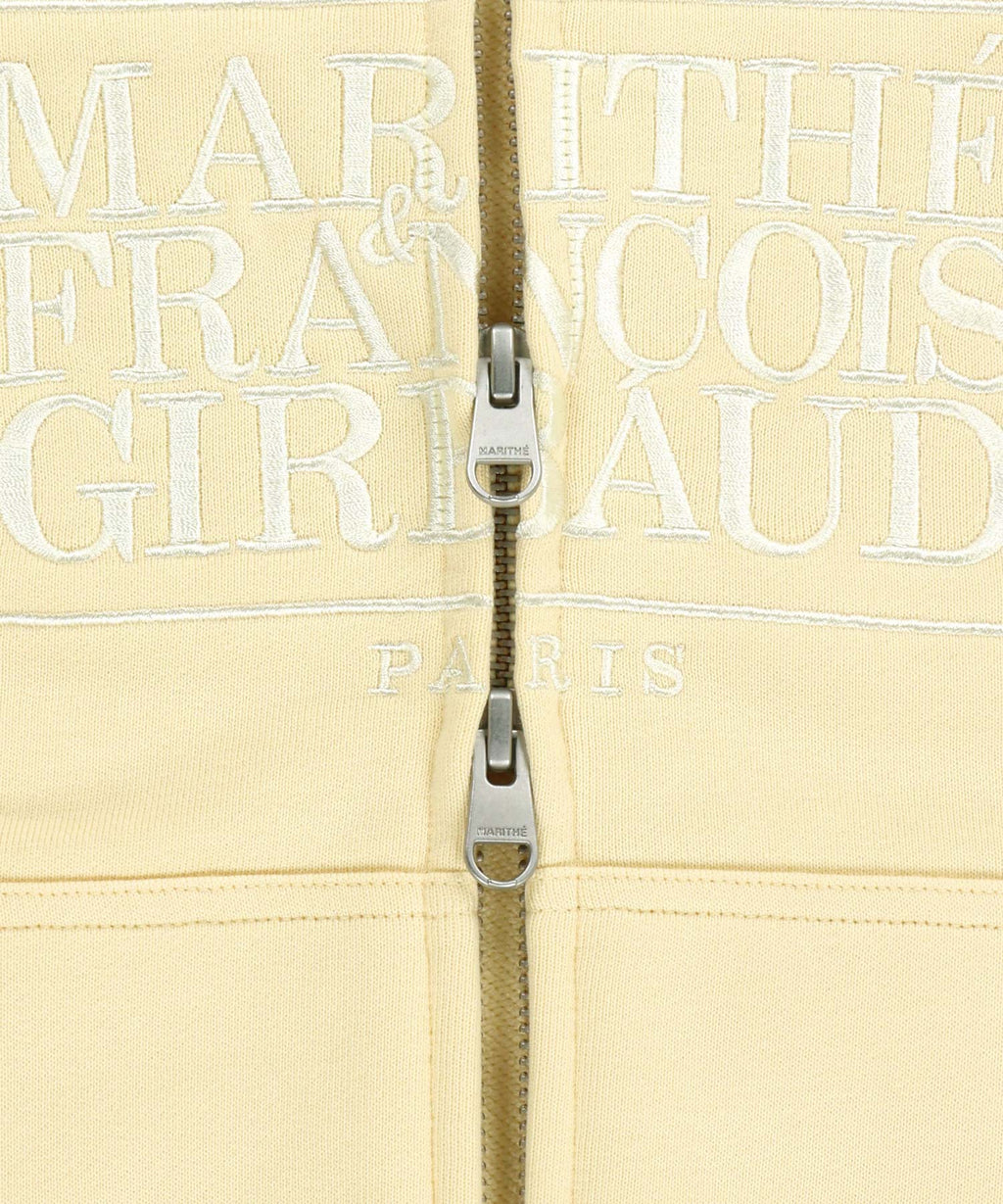 Marithe & Francois Girbaud - Classic Logo Crop Hoodie Zipup (Butter) product image 10 | TRAB K-Fashion Australia