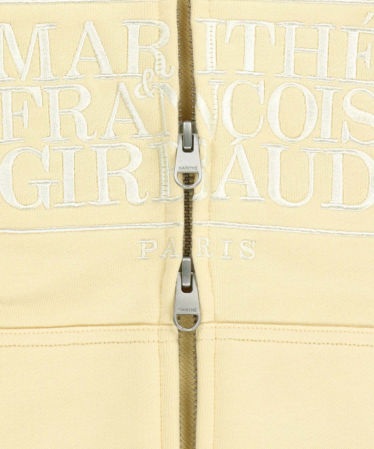 Marithe & Francois Girbaud - Classic Logo Crop Hoodie Zipup (Butter) product image 10 | TRAB K-Fashion Australia