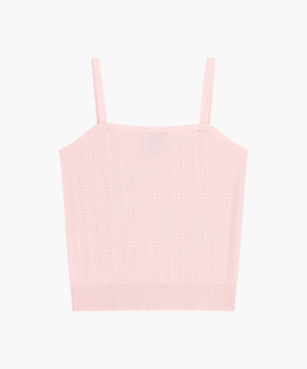 Marithe & Francois Girbaud - Small Classic Logo Half Knit Cardigan Set Up (Light Pink) product image 10 | TRAB K-Fashion Australia
