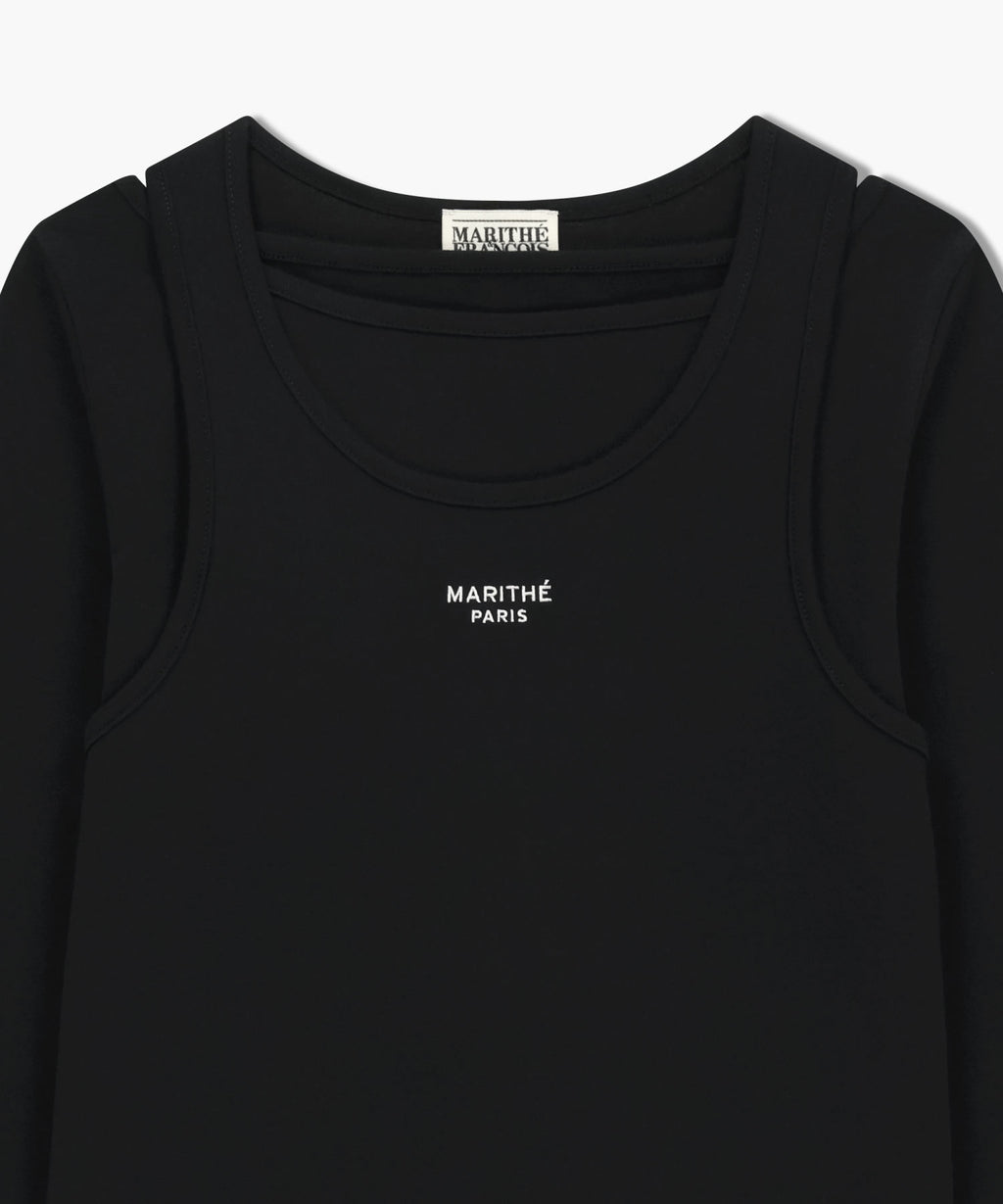 Marithe & Francois Girbaud - Layered Jersey Long Sleeve (Black) product image 10 | TRAB K-Fashion Australia