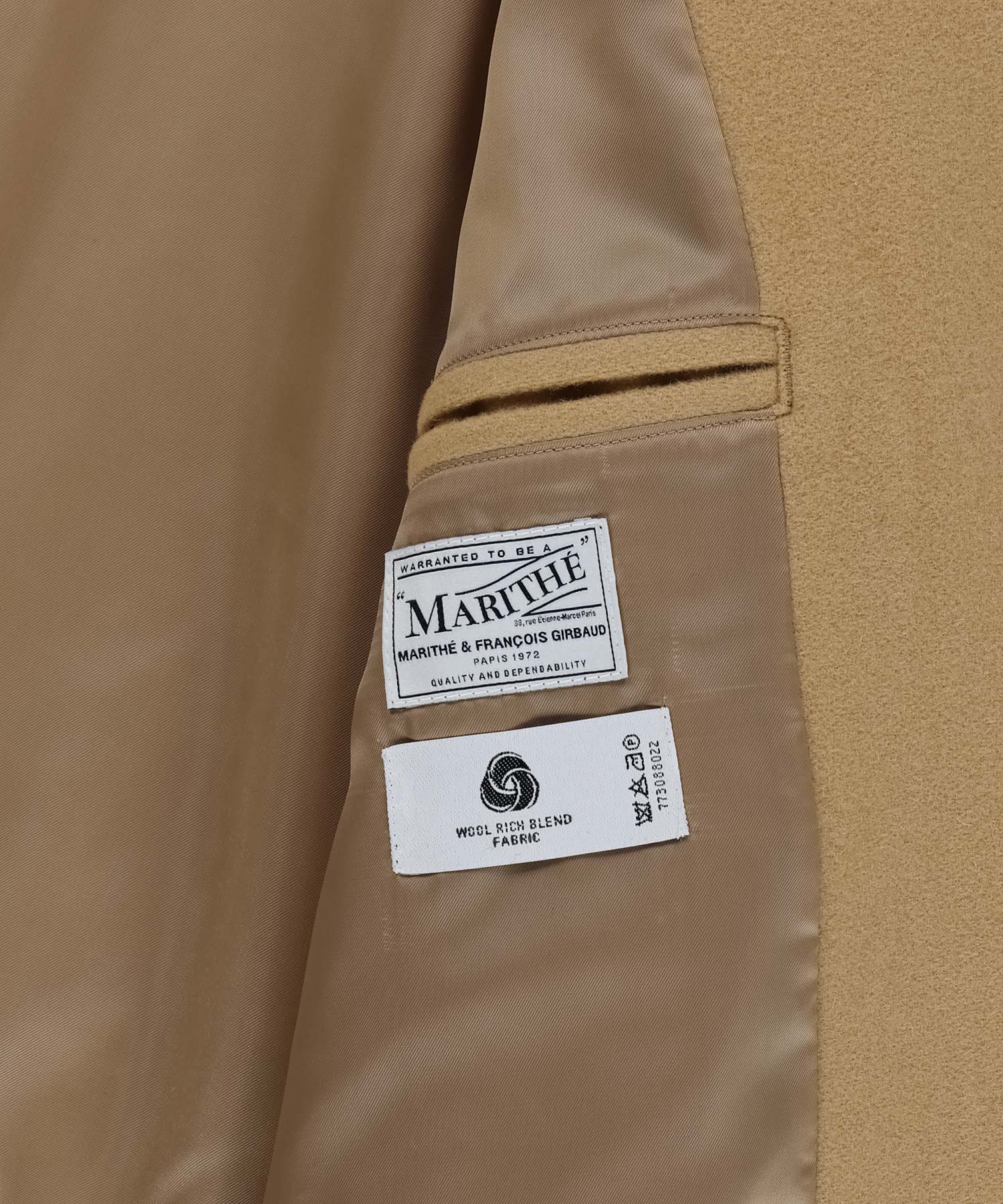 Marithe & Francois Girbaud - Wool Collar Varsity Jacket (Beige) product image 10 | TRAB K-Fashion Australia