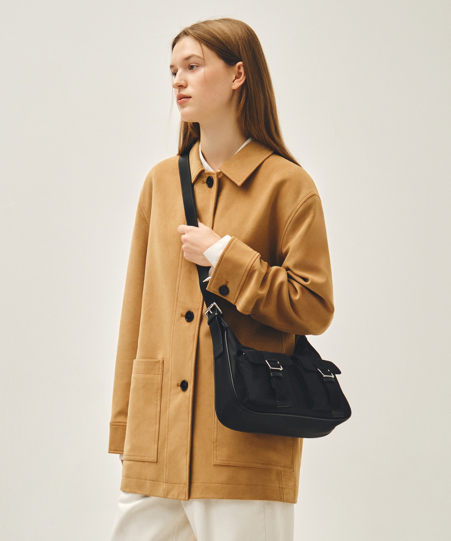 Marithe & Francois Girbaud - Regular Logo 2way Hobo Bag (Black) product image 10 | TRAB K-Fashion Australia