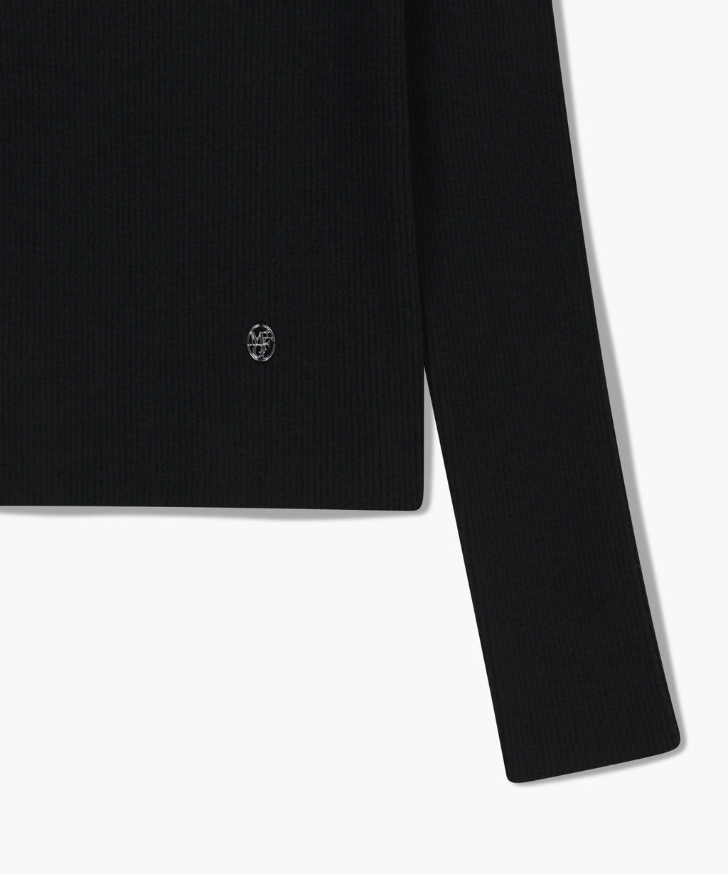 Marithe & Francois Girbaud - Circle Logo Neck Point Knit (Black) product image 10 | TRAB K-Fashion Australia
