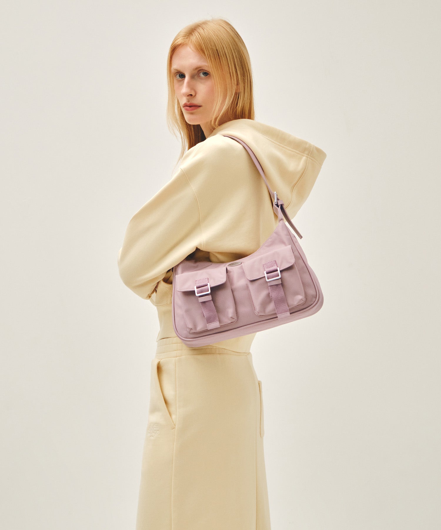 Marithe & Francois Girbaud - Regular Logo 2way Hobo Bag (Pink) product image 14 | TRAB K-Fashion Australia
