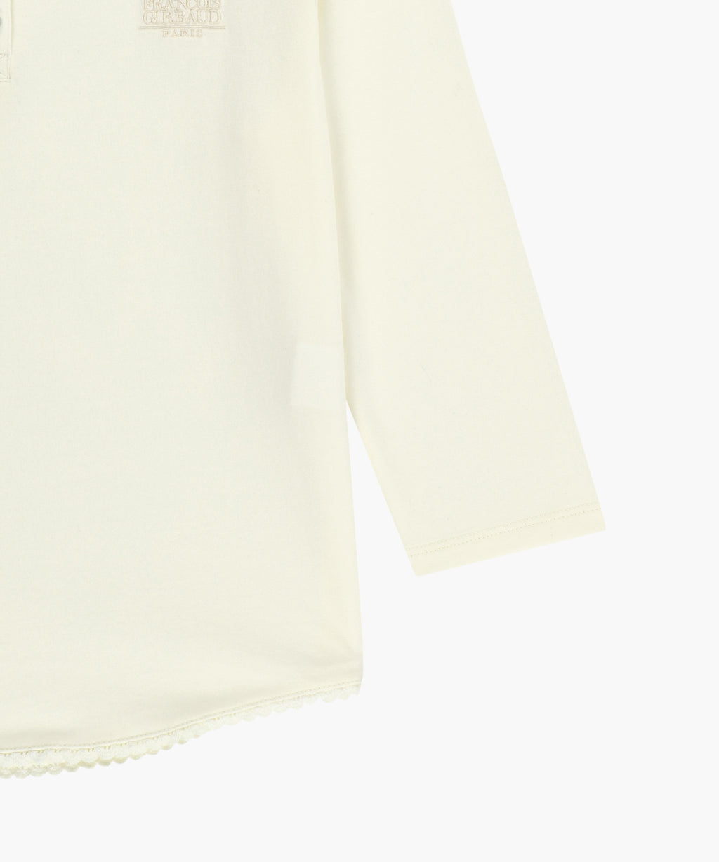 Marithe & Francois Girbaud - Small Classic Logo Henley Neck 3/4 Sleeve Tee (Ivory) product image 10 | TRAB K-Fashion Australia