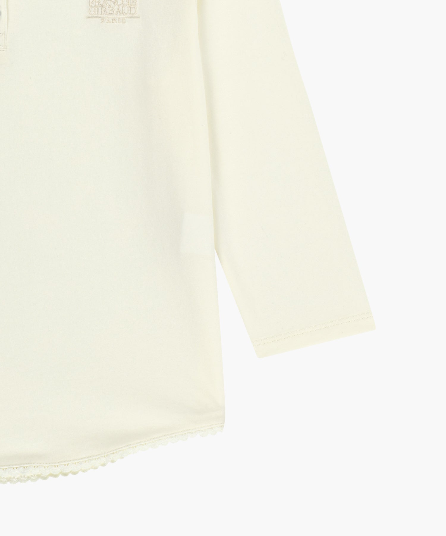 Marithe & Francois Girbaud - Small Classic Logo Henley Neck 3/4 Sleeve Tee (Ivory) product image 10 | TRAB K-Fashion Australia