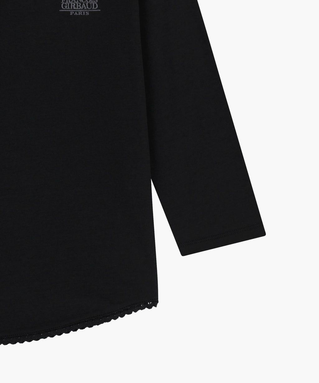 Marithe & Francois Girbaud - Small Classic Logo Henley Neck 3/4 Sleeve Tee (Black) product image 10 | TRAB K-Fashion Australia
