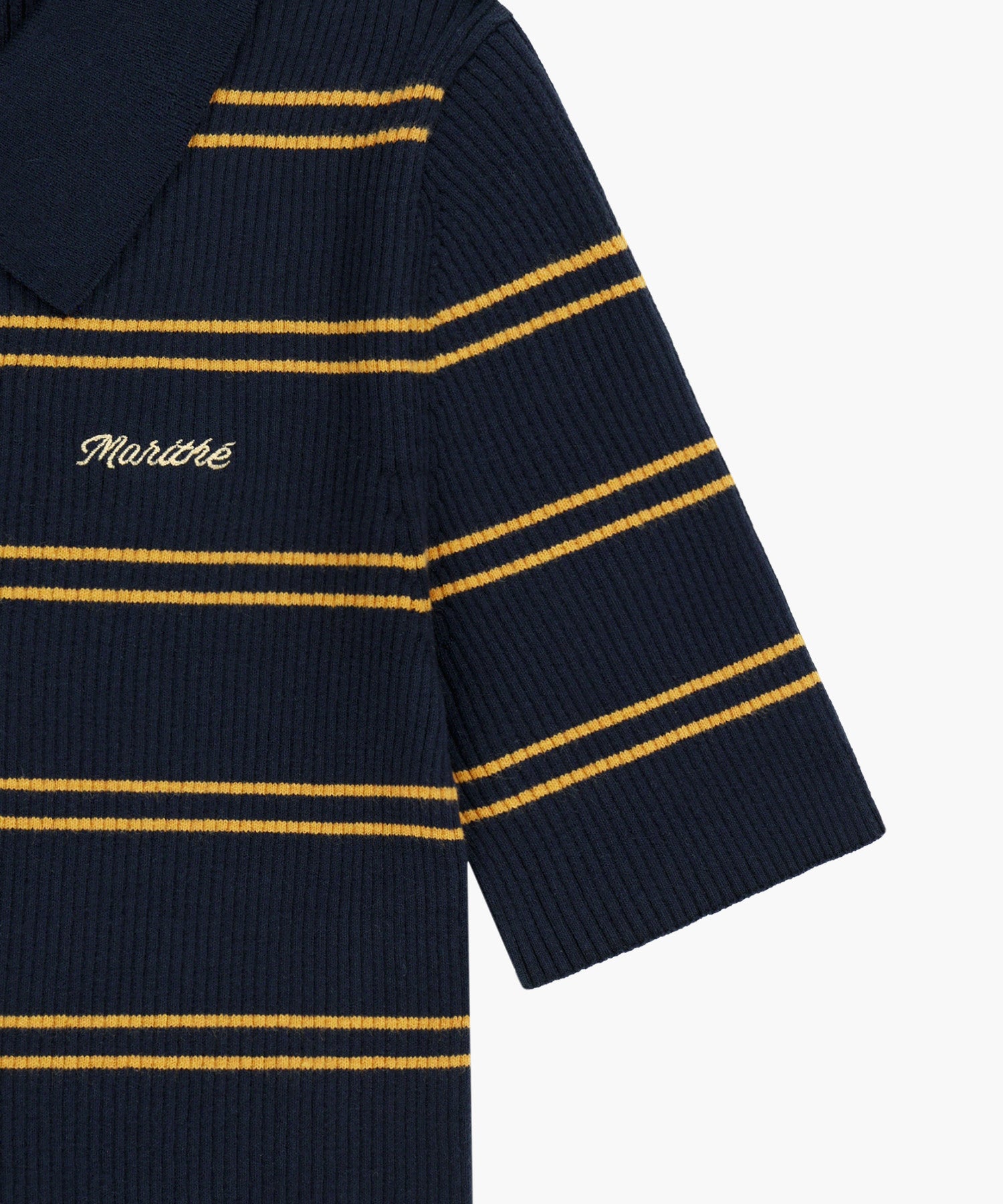 Marithe & Francois Girbaud - Stripe Half Zip Up Slim Knit (Navy) product image 10 | TRAB K-Fashion Australia