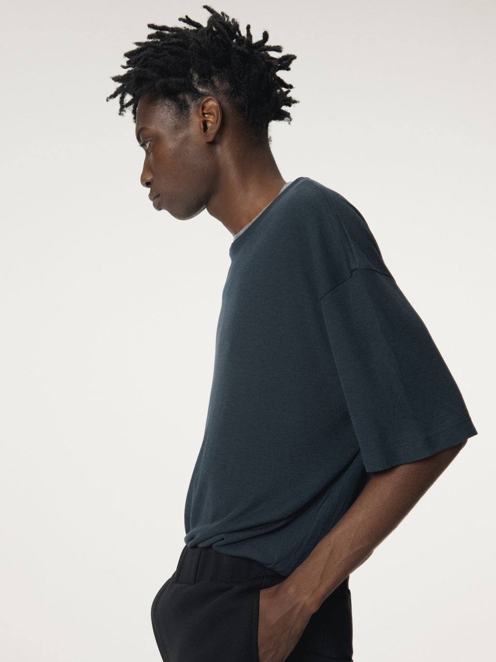 Recto - Layered Wool T-Shirt (Dark Navy) product image 6 | TRAB K-Fashion Australia