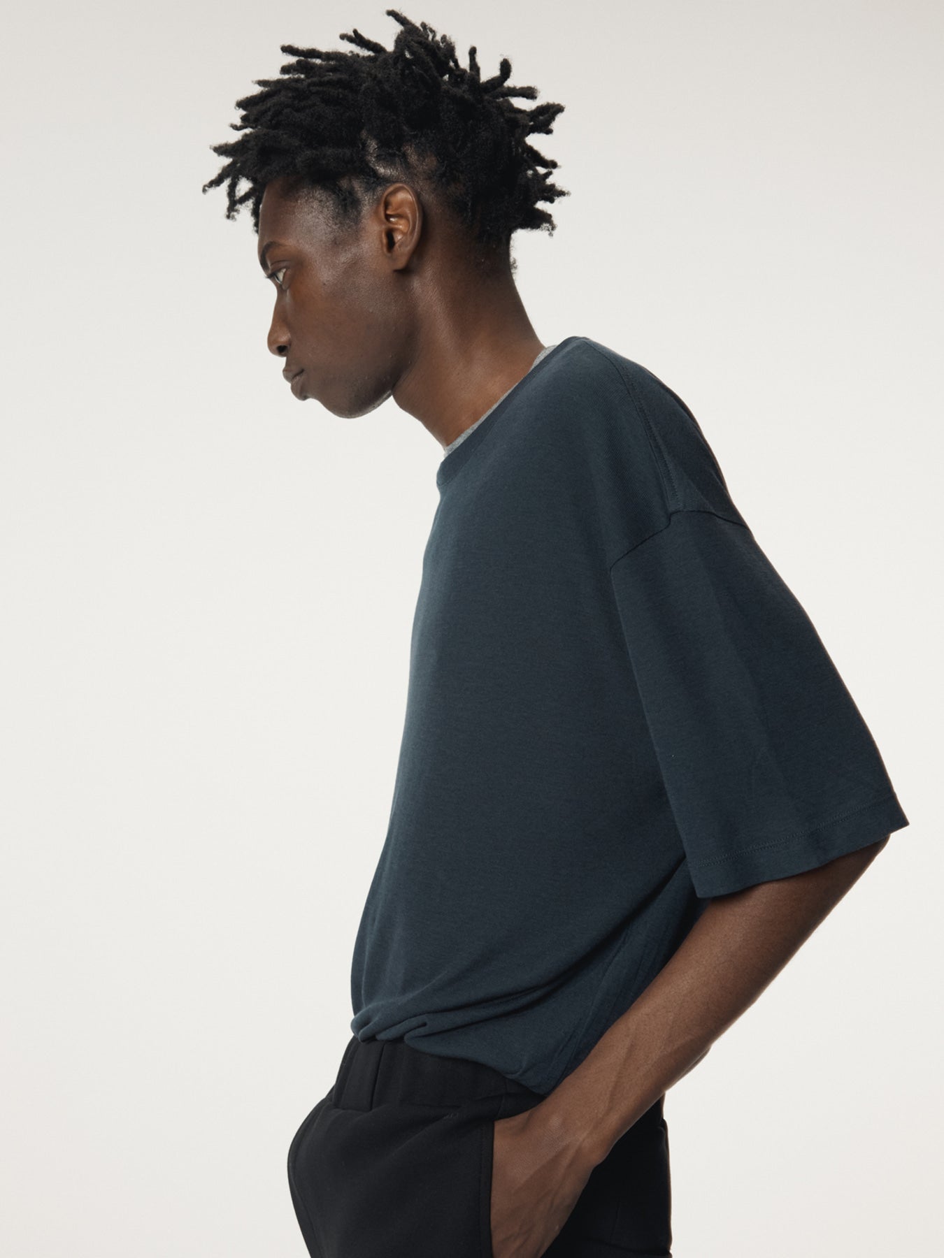 Recto - Layered Wool T-Shirt (Dark Navy) product image 6 | TRAB K-Fashion Australia