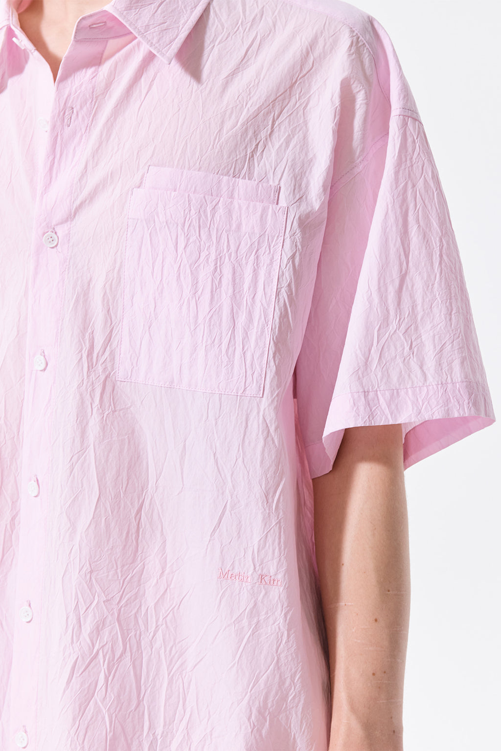 Matin Kim - Small Logo Over Fit Shirt (Pink) product image 11 | TRAB K-Fashion Australia