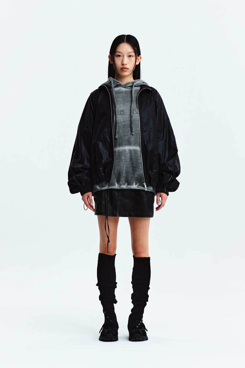 Matin Kim - Matin Kim Logo Coating Jumper (Black) product image 6 | TRAB K-Fashion Australia