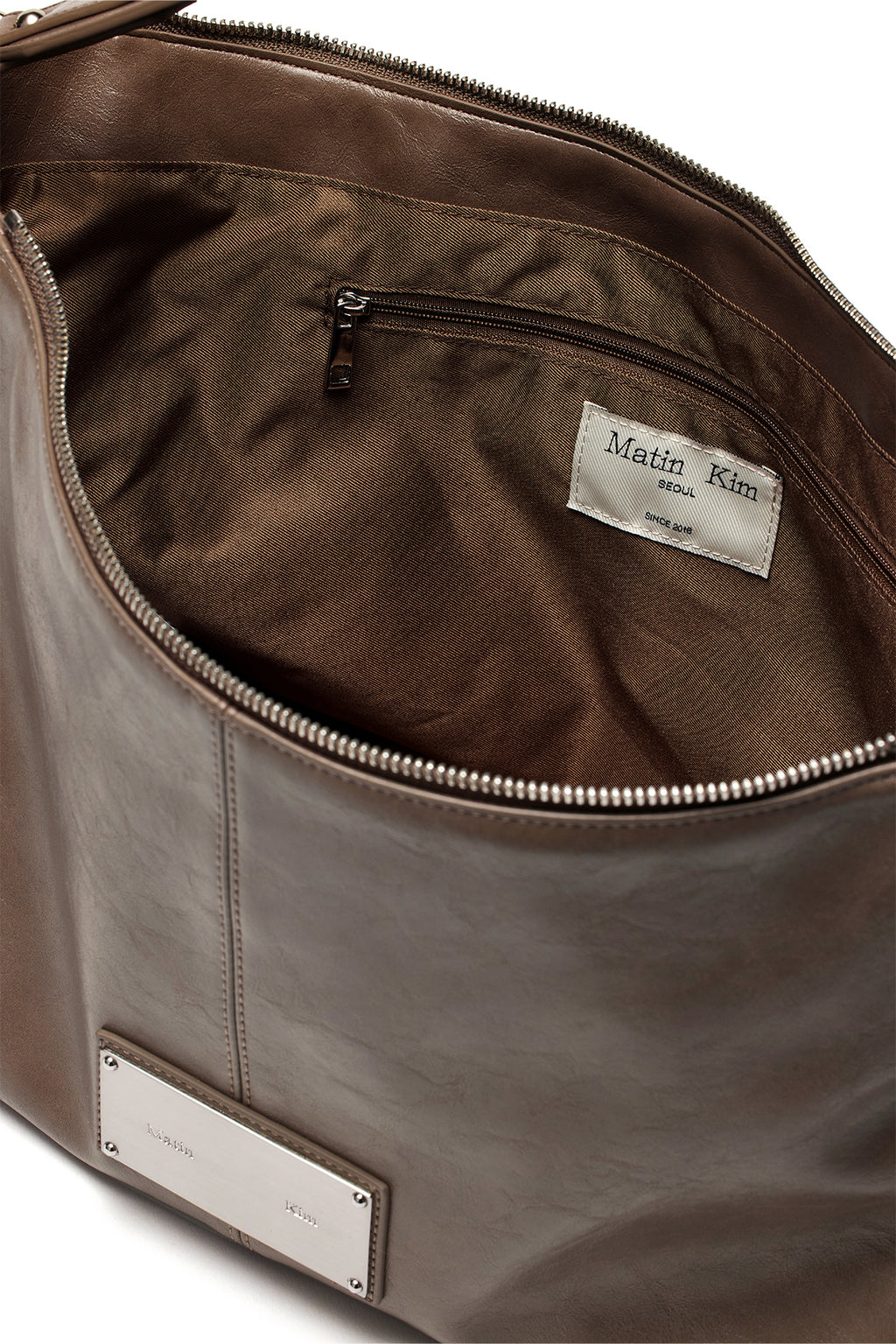 Matin Kim - Side Zipper Shoulder Bag (Dark Brown) product image 4 | TRAB K-Fashion Australia