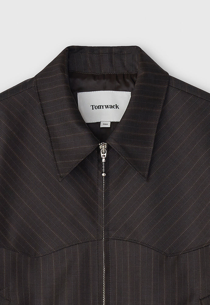 Tonywack - Worsted Wool Western Blouson Jacket (Brown Stripe) product image 11 | TRAB K-Fashion Australia