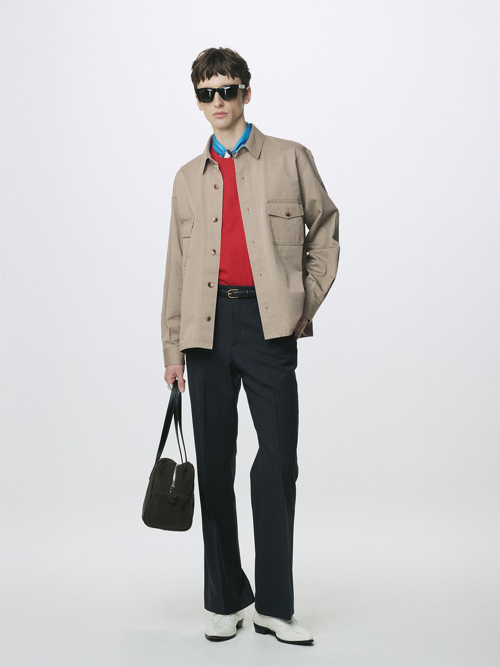 Tonywack - Washed Cotton Twill Overshirt (Beige) product image 4 | TRAB K-Fashion Australia
