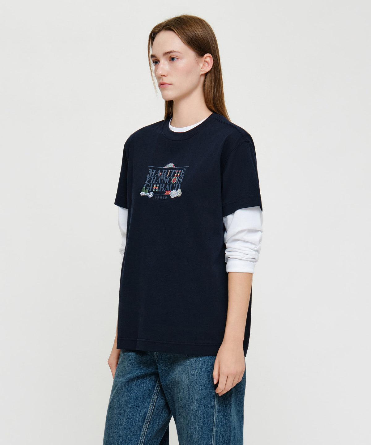 Marithe & Francois Girbaud - [Pre-order – Ships 21 Sep] Seoul Exclusive Classic Logo Tee (Navy) product image 2 | TRAB K-Fashion Australia