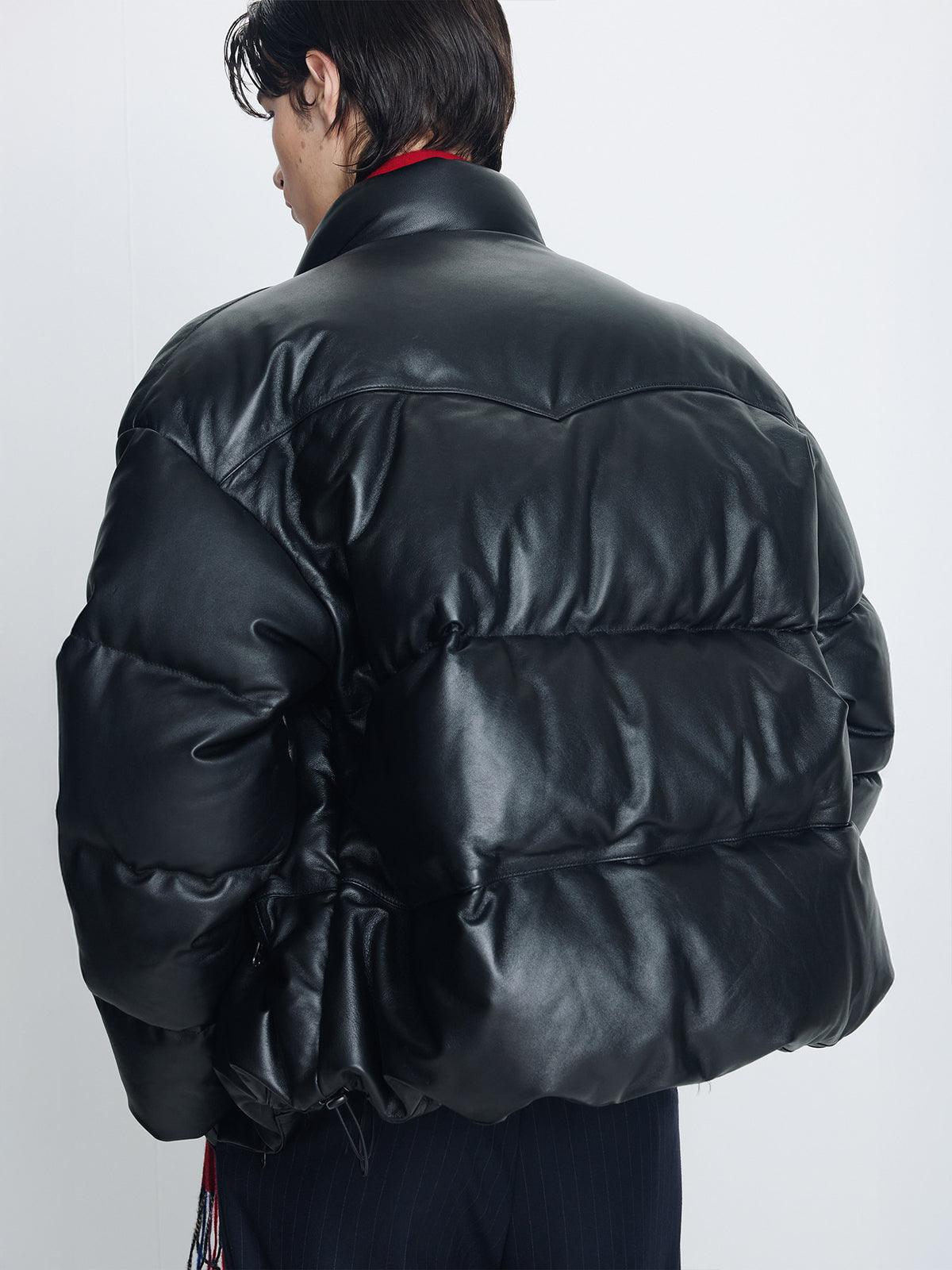 Tonywack - Lamb Leather Down Puffer Jacket (Black) product image 5 | TRAB K-Fashion Australia