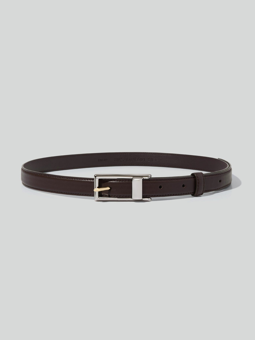 Recto - Contrast Signature Square Buckle Belt (Vintage Brown) product image 1 | TRAB K-Fashion Australia