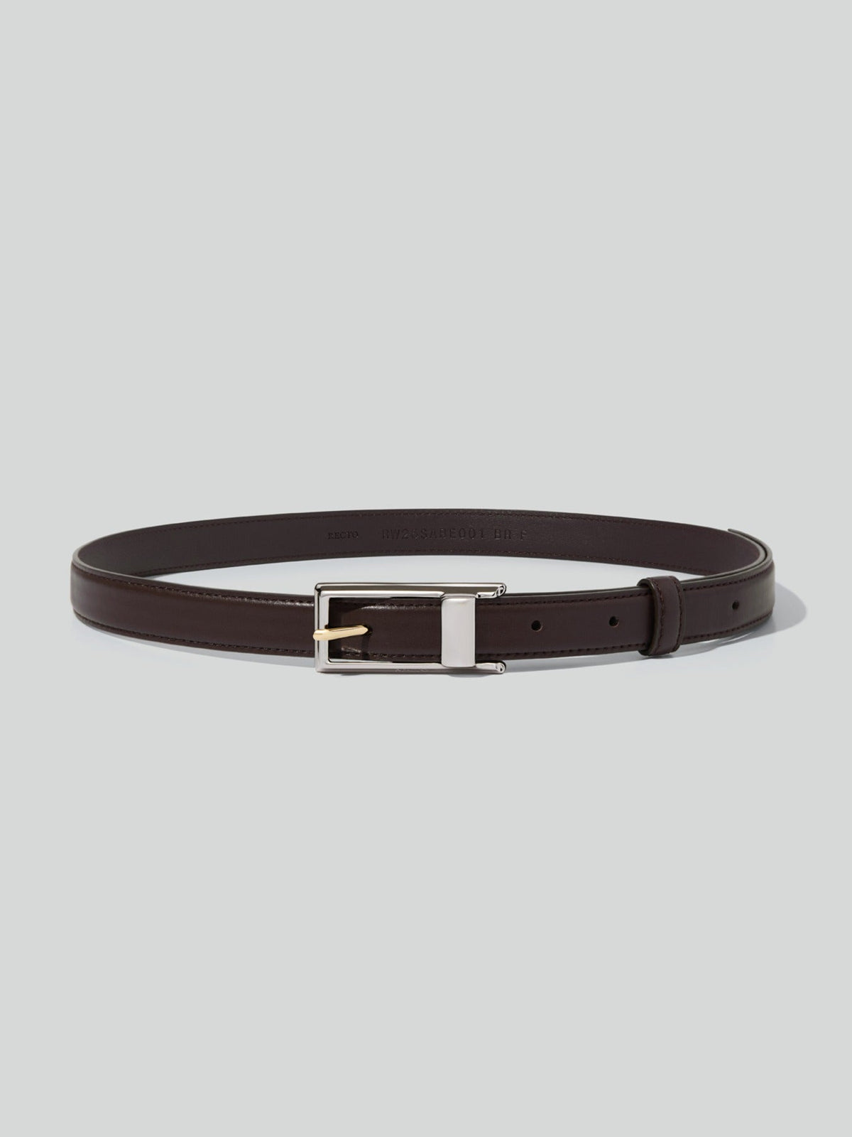 Recto - Contrast Signature Square Buckle Belt (Vintage Brown) product image 1 | TRAB K-Fashion Australia